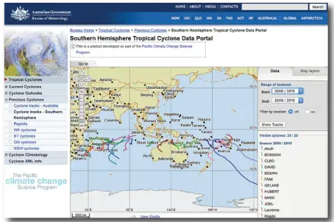 Southern hemisphere tropical cyclone data portal